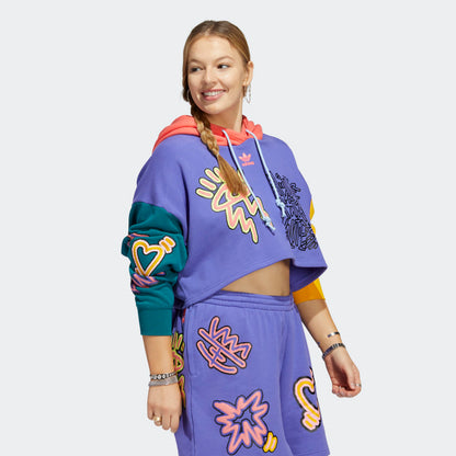 Women's adidas Love Unites Crop Hoodie (Plus Size)