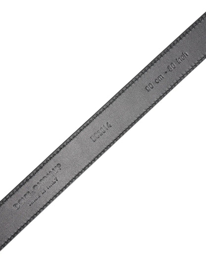 Dolce & Gabbana Black Calf Leather Classic Metal Buckle Belt