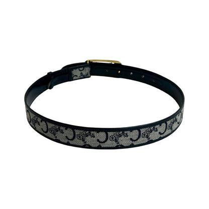 Celine Vintage Horse Carriage Hardware Buckle Logo Leather Belt
