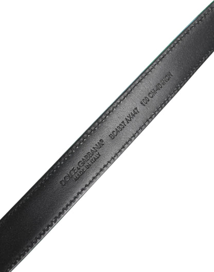 Dolce & Gabbana Green Black Polyester Metal Buckle Belt