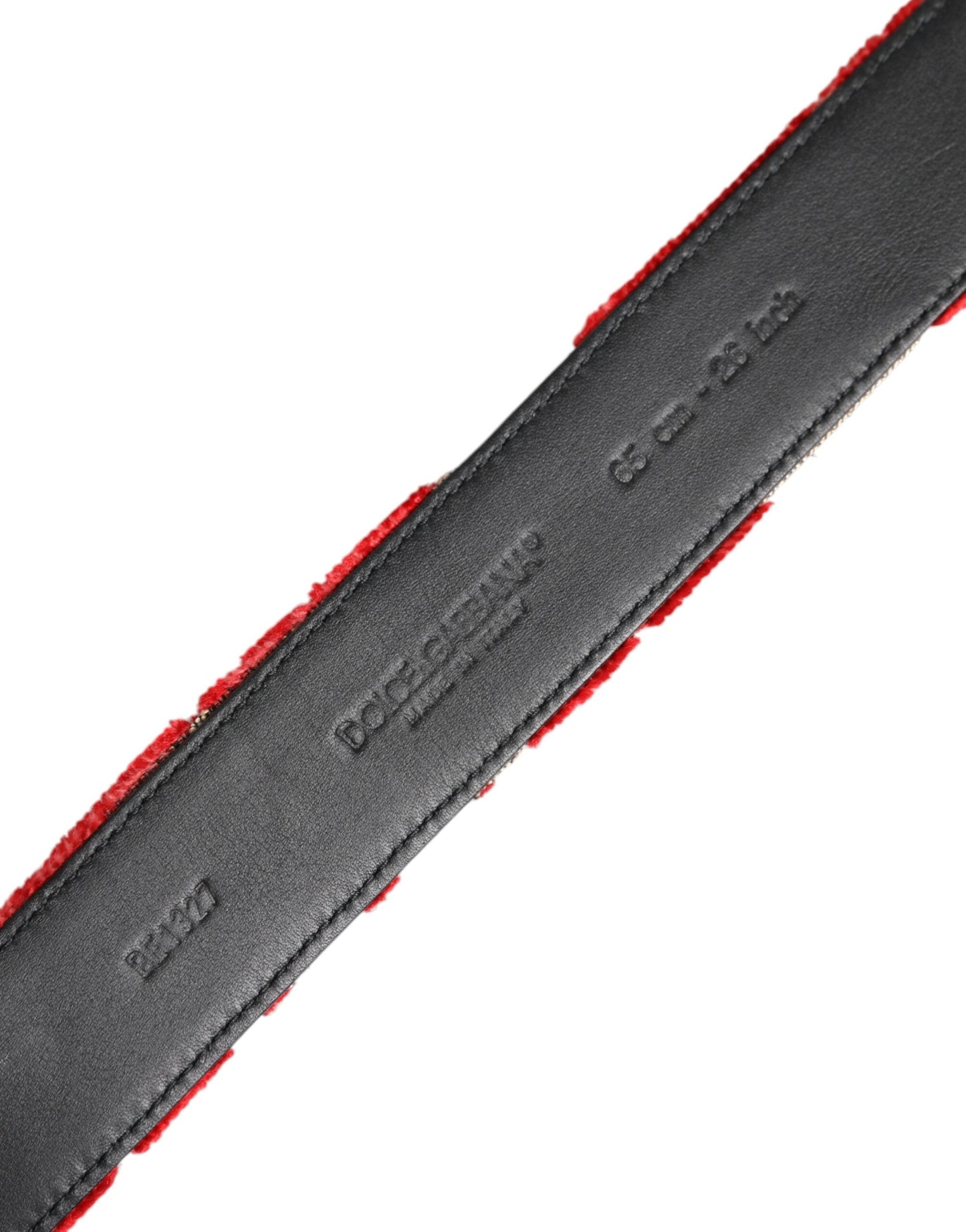 Dolce & Gabbana Red Viscose Silver DG Logo Metal Buckle Belt