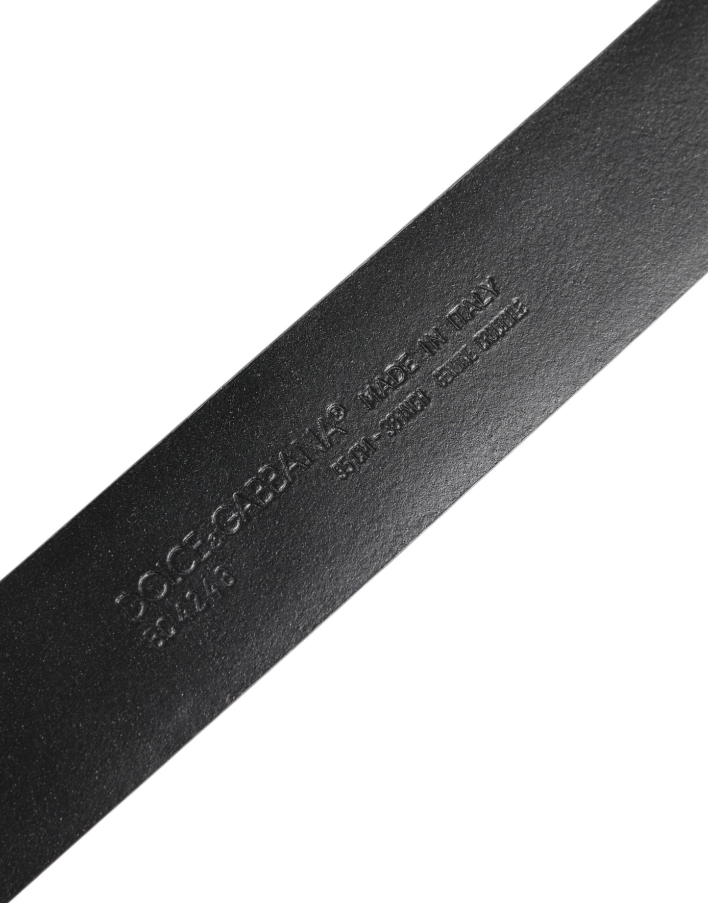 Dolce & Gabbana Black Exotic Leather DG Logo Buckle Belt