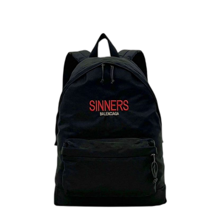 Balenciaga Backpack Black Leather Canvas
