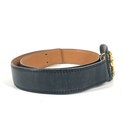 Hermes Belt Vintage Buckle Leather Black