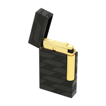 S.T. DUPONT Ligne 2 Monogram 1872 Black Guilloche Lighter/Briquet C16179