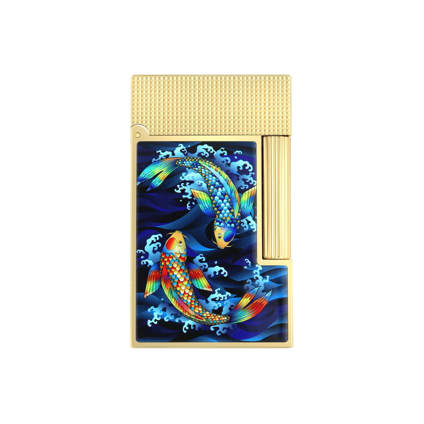 S.T. DUPONT Ligne 2 Golden Koi Fish Blue Lighter/Briquet C16397SH