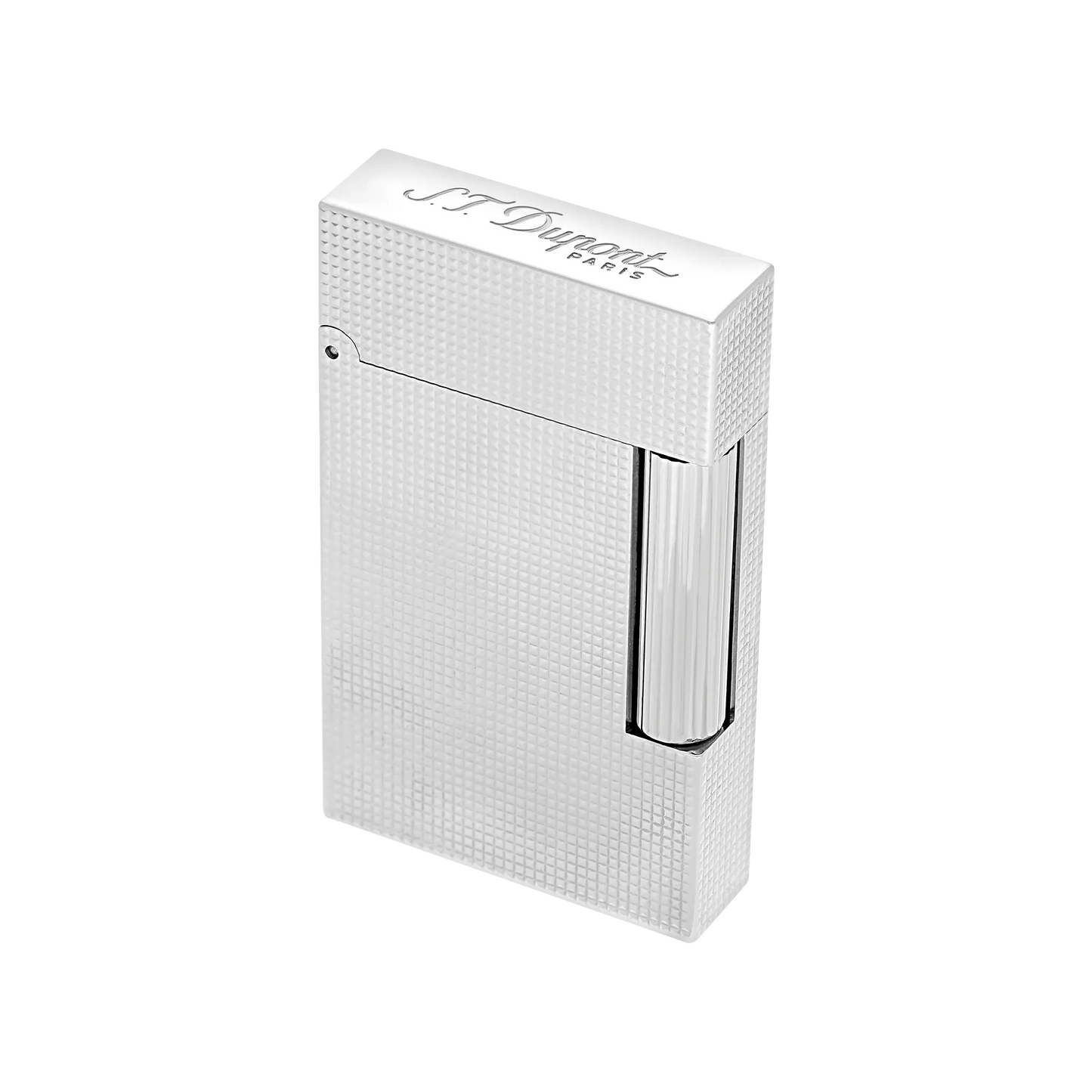 S.T. DUPONT LIGNE 2 MICRODIAMOND HEAD SILVER LIGHTER/BRIQUET C16455