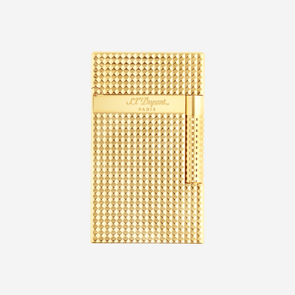 S.T. Dupont Le Grand Brass & Yellow Gold Plated Diamond Head Lighter C23009