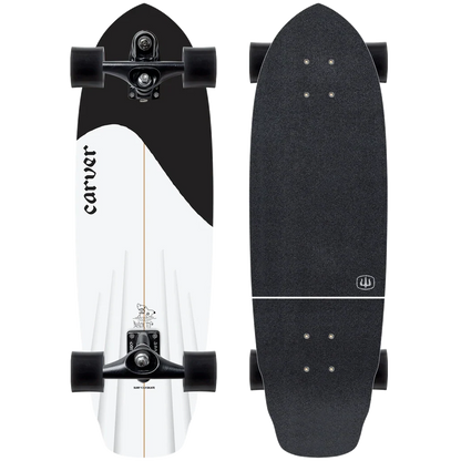 Carver Black Tip Surfskate Complete C7 Coal Satin - 32.5″