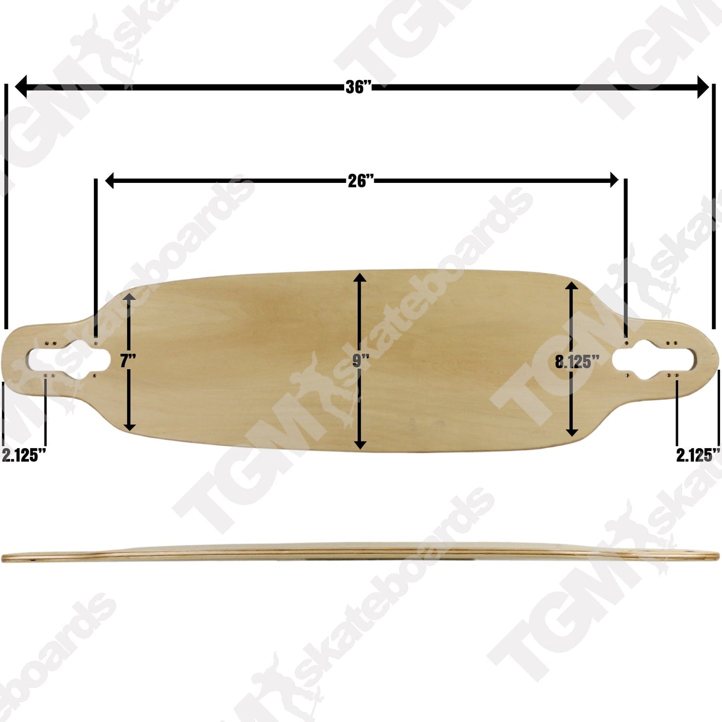 Moose Longboard Complete 9" x 36" Drop Through Stained Pink