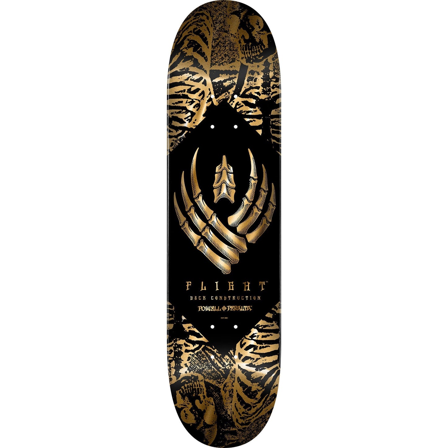 Powell Peralta Skateboard Deck Flight 244W Skeleton Foil Gold 8.63" x 32.2"