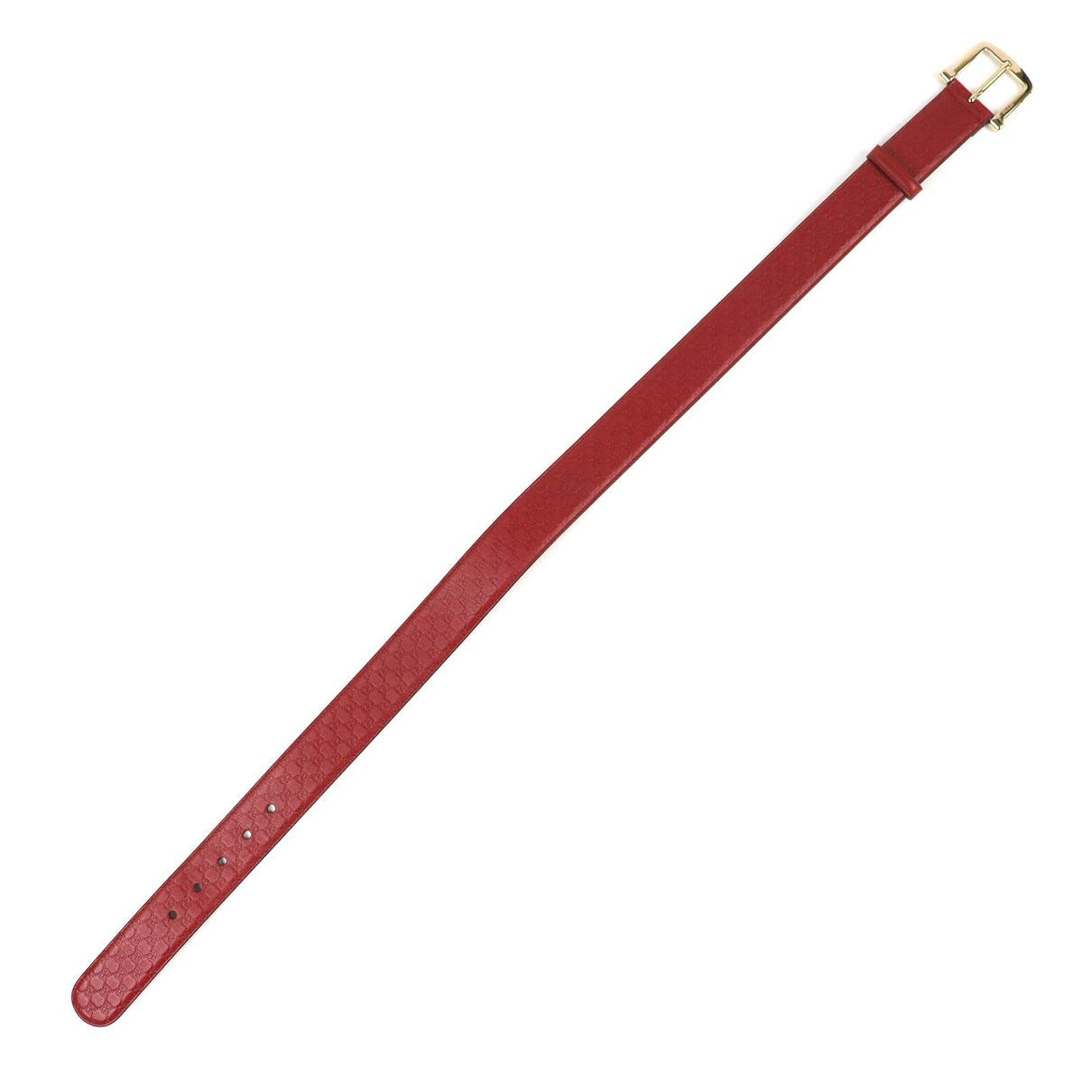 Gucci Micro Guccissima Leather Belt Red Gold