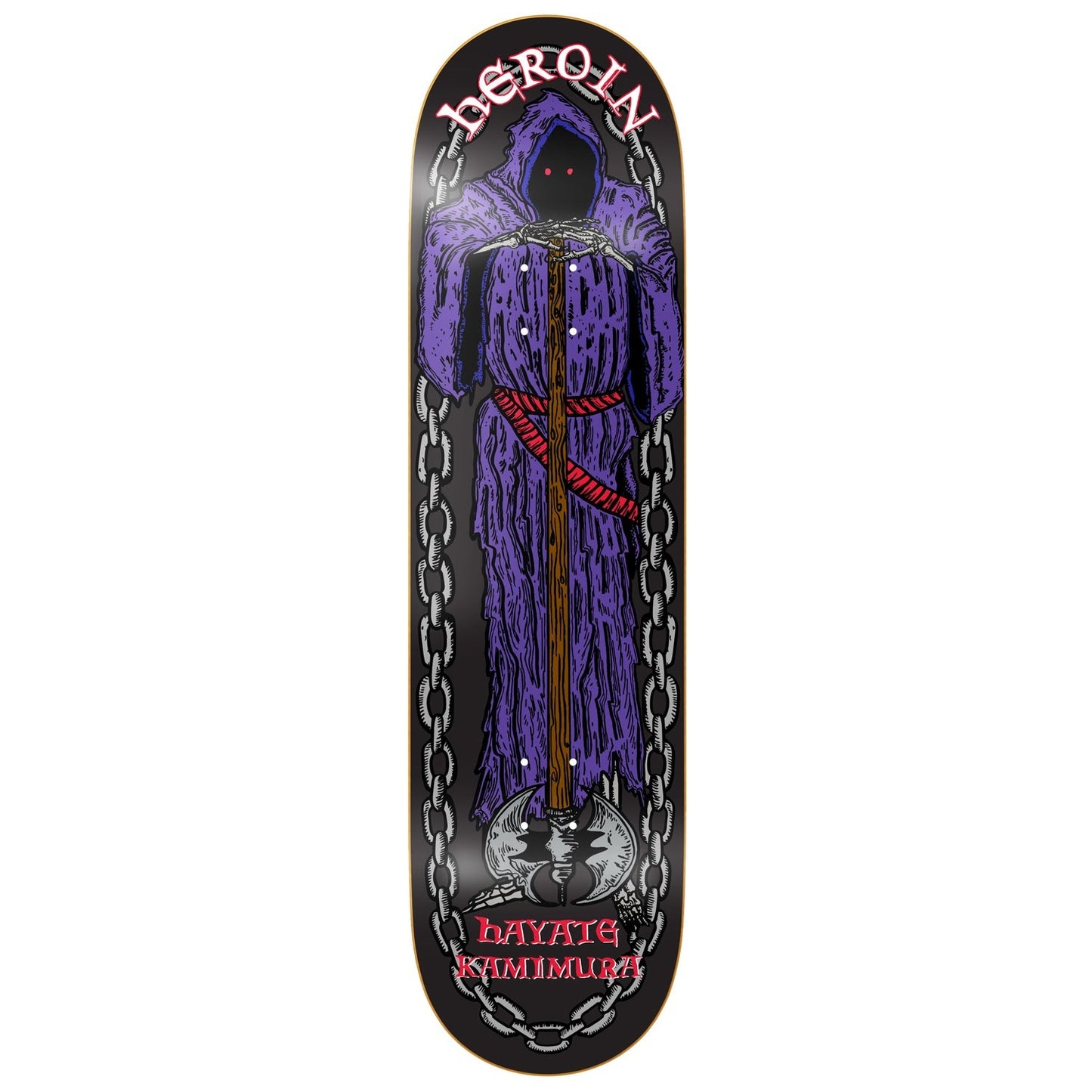 Heroin Skateboard Deck Hayate KO2 Axe Man 8.25" x 31.9"