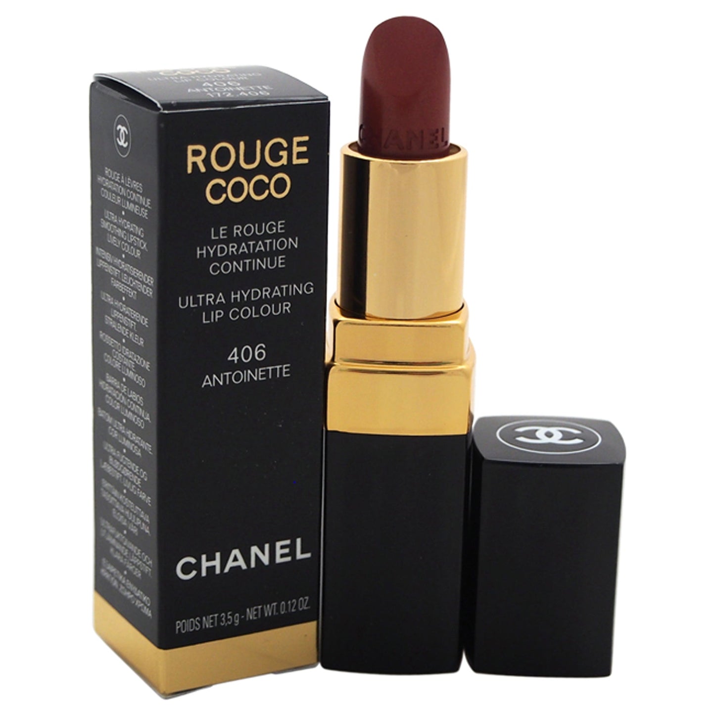Rouge Coco Ultra Hydrating Lip Colour - 406 Antoinette by Chanel for Women - 0.12 oz Lipstick