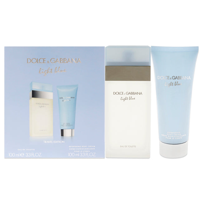 Dolce & Gabbana Light Blue by Dolce and Gabbana for Women - 2 Pc Gift Set 3.4oz EDT Spray, 3.3oz Body Cream
