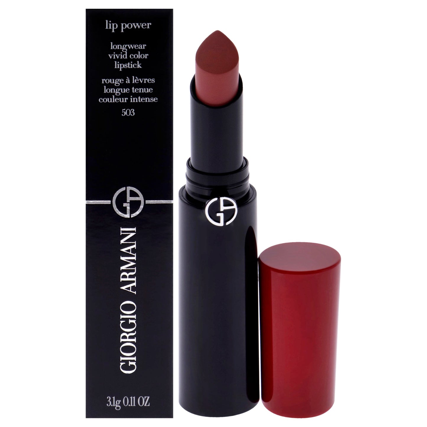 Lip Power Longwear Vivid Color Lipstick - 503 Eccentrico by Giorgio Armani for Women - 0.11 oz Lipstick