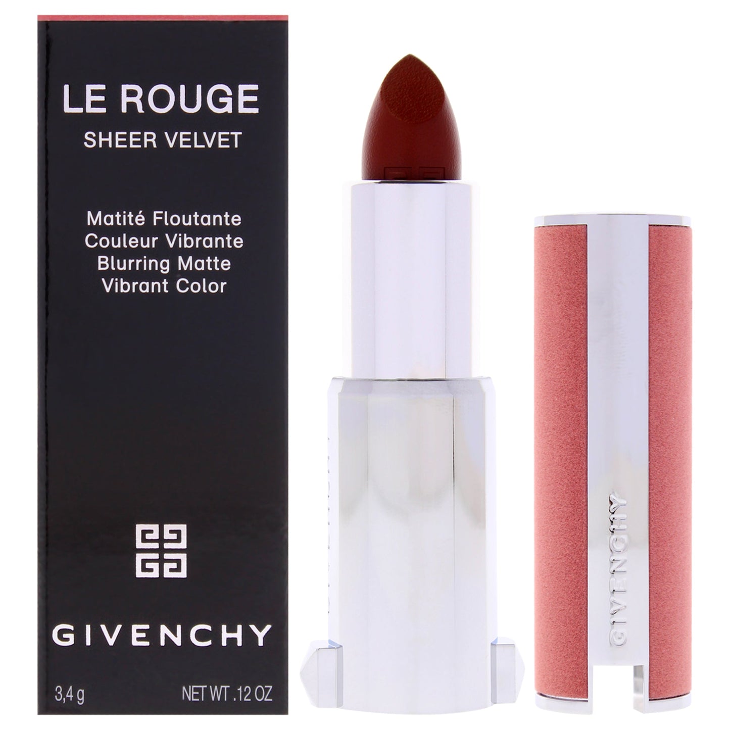 Givenchy Le Rouge Sheer Velvet Matte Lipstick - 50 Brun Acajou by Givenchy for Women - 0.12 oz Lipstick (Refillable)
