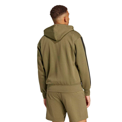 Essentials 3 Stripes Fleece FZ Hoody - Mens