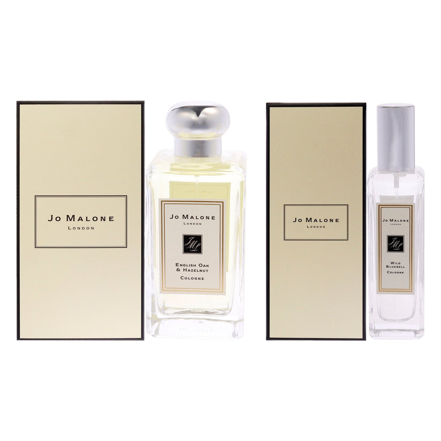 English Oak and Hazelnut and Wild Bluebell Kit by Jo Malone for Unisex - 2 Pc Kit 3.4oz Cologne Spray, 1oz Cologne Spray