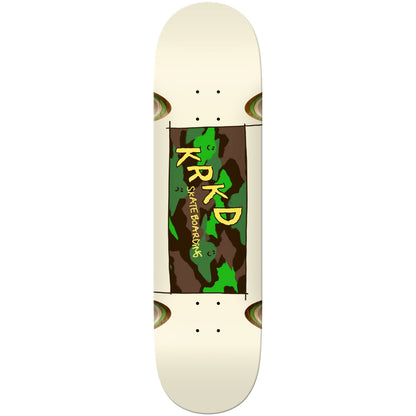 Krooked Skateboard Deck Kamo Wheel Wells White 8.5" x 31.85"