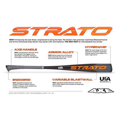AXE 2023 STRATO USA BAT (-10) 2-5/8" BASEBALL BAT