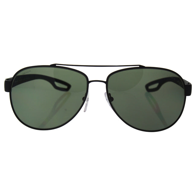 Prada SPS 55Q DG0-5X1 - Black Matte-Green Polarized by Prada for Men - 62-14-140 mm Sunglasses