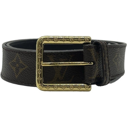 Louis Vuitton Belt Ceinture Monogram Canvas Brown Gold