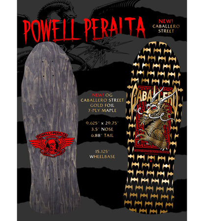 Powell Peralta Skateboard Deck Caballero Street Black/Gold Foil Old School Reissue
