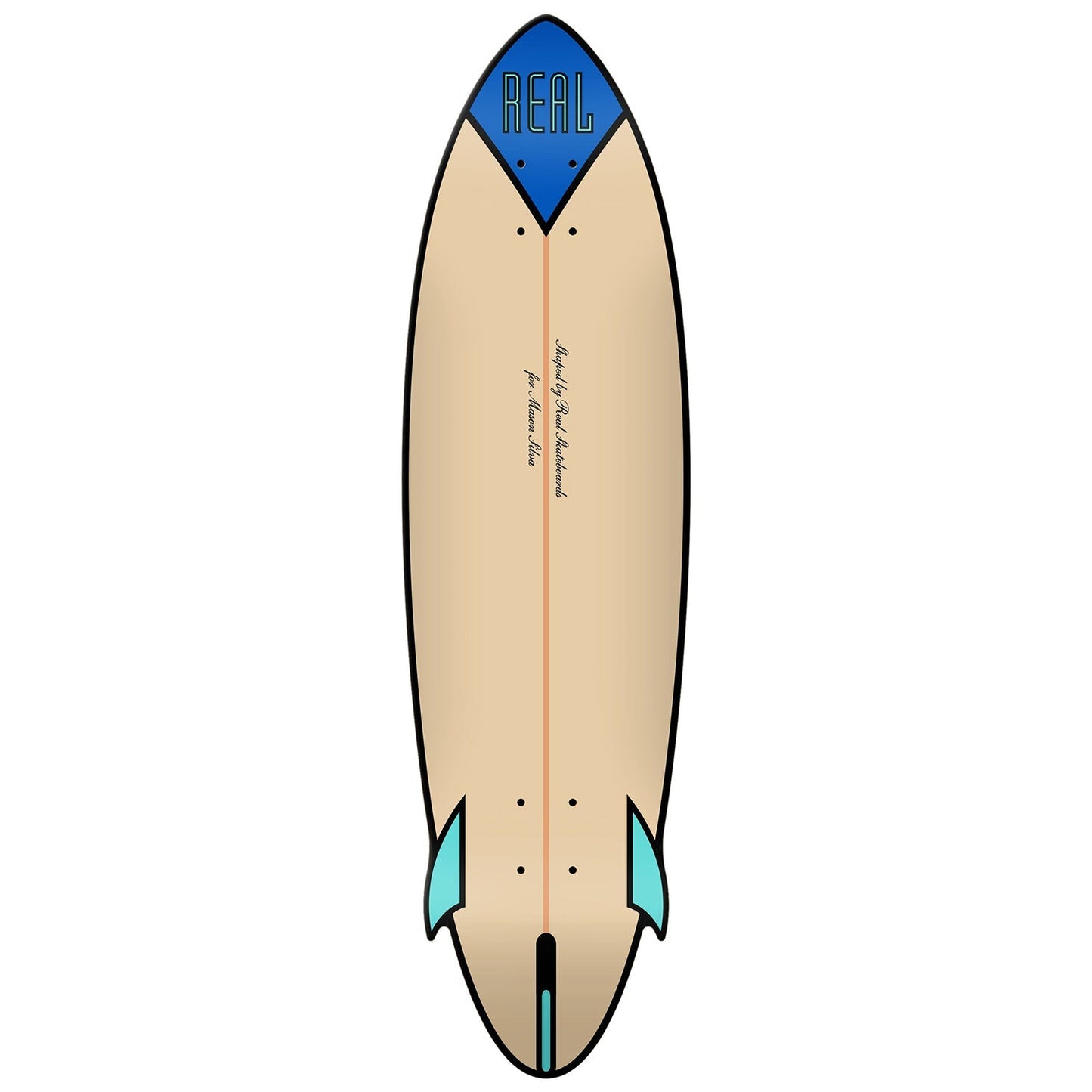 Real Skateboard Deck Mason Speed Egg CNC Cruiser 9.25" X 34"