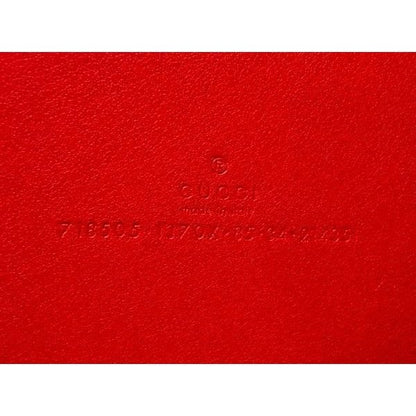 Gucci Patent Leather Silver Belt Thread Red