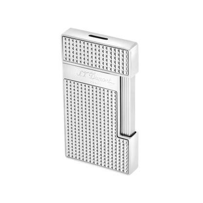 S.T. DUPONT SLIMMY DIAMOND HEAD SILVER LIGHTER/BRIQUET 028010