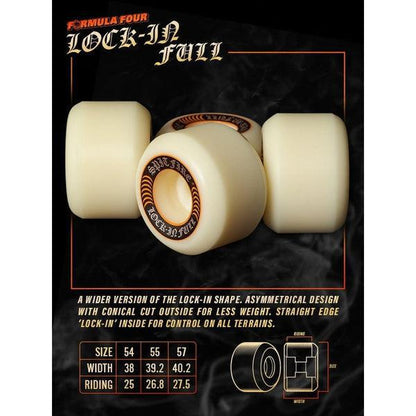 Spitfire Formula Four Lock-Ins Full Wheels Natural 99du 57mm