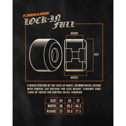 Spitfire Formula Four Lock-Ins Full Wheels Natural 99du 57mm