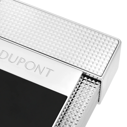 S.T. Dupont Black Lacquered Silver Table Lighter/Briquet T20101