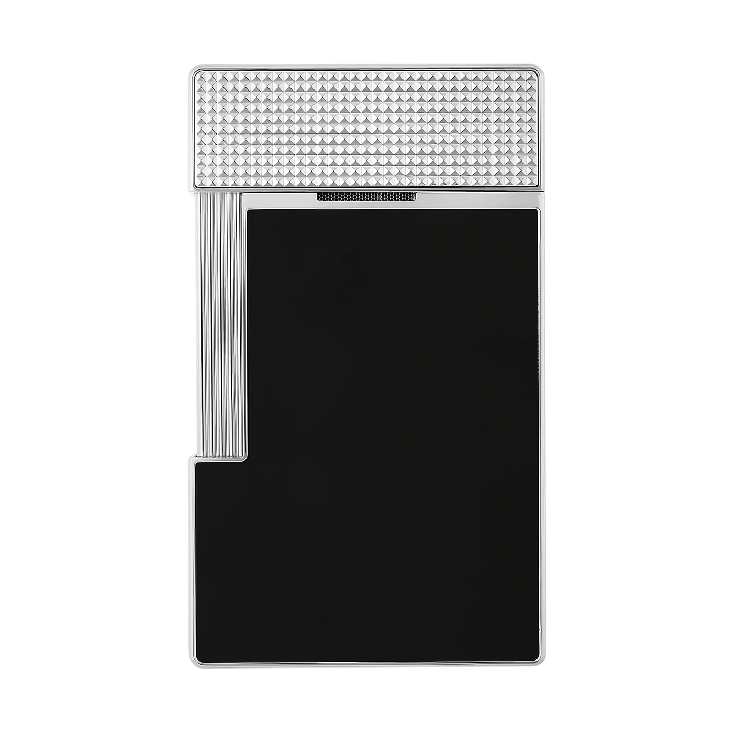 S.T. Dupont Black Lacquered Silver Table Lighter/Briquet T20101