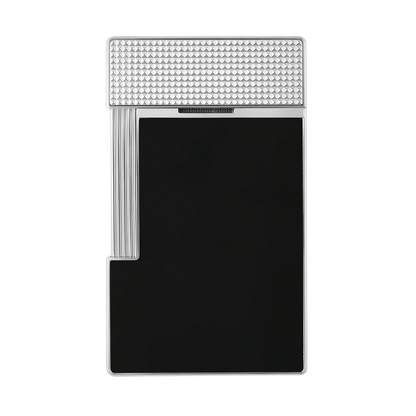 S.T. Dupont Black Lacquered Silver Table Lighter/Briquet T20101