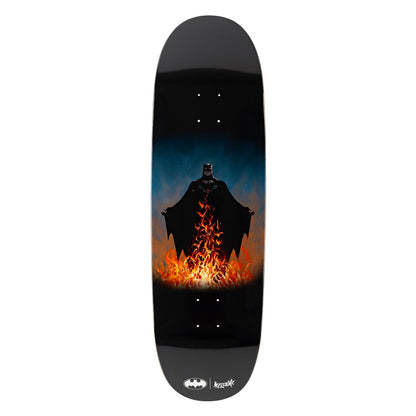 Welcome x Batman Skateboard Deck Bat Flames on Boline 2.0 Black 9.5"