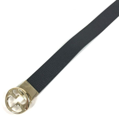 Gucci Belt Double G GG Logo Leather Black