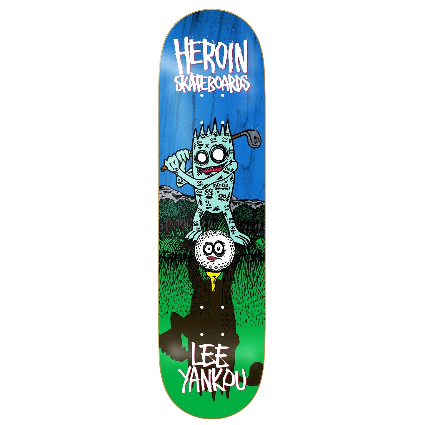 Heroin Skateboard Deck Lee Yankou Golf Imp (Assorted) Assorted 8.25" x 31.9"