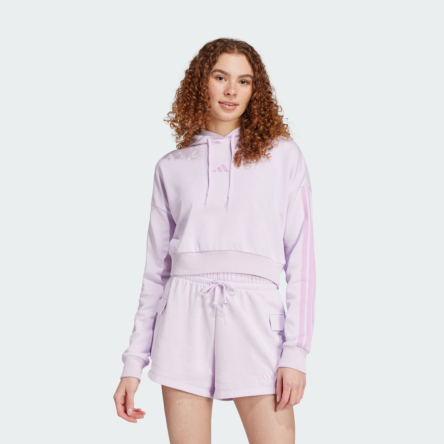 Women's adidas Essentials 3-Stripes French Terry Crop Hoodie