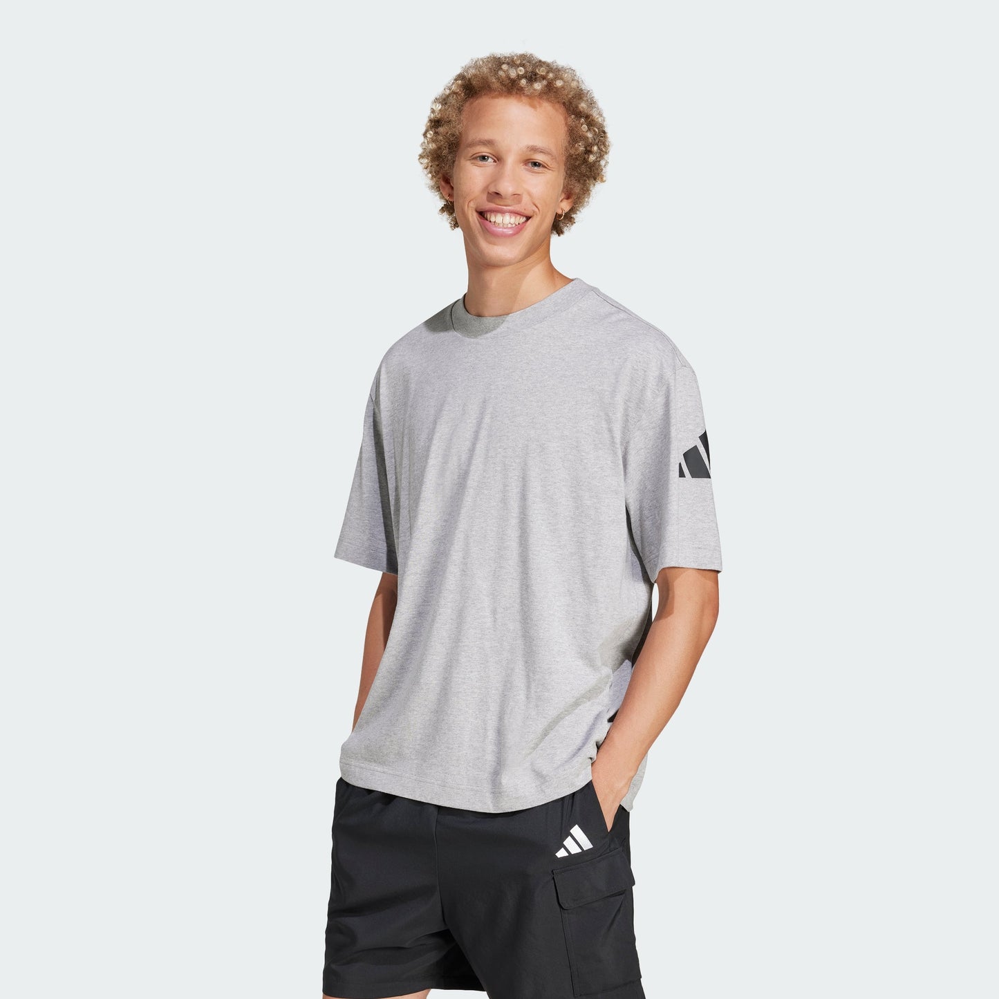 Men's adidas Essentials Loose Fit 3 Bar Logo Tee