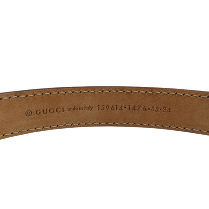 Gucci GG Logo Leather Gold Hardware 85-34 Belt 0976