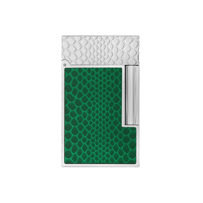 S.T. DUPONT Ligne 2 Guilloche Lacquer Snake Skin Green Palladium Lighter/Briquet C16078