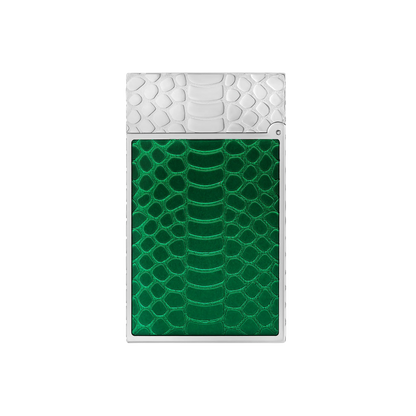 S.T. DUPONT Ligne 2 Guilloche Lacquer Snake Skin Green Palladium Lighter/Briquet C16078