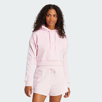Women's adidas Essentials 3-Stripes French Terry Crop Hoodie