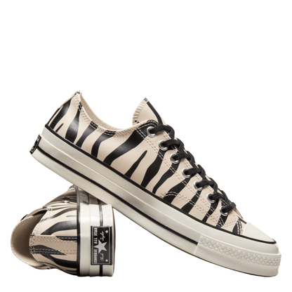 Converse Chuck 70 Glow-In-The-Dark Zebra Print Low Top in Light Dune/Black/Egret