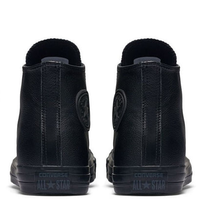 Converse Chuck Taylor All Star Leather High Top in Black Monochrome