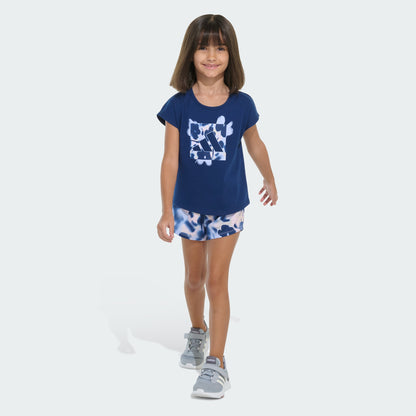 Kids' adidas Two-Piece Cap Sleeve Tee and Woven Shorts Set