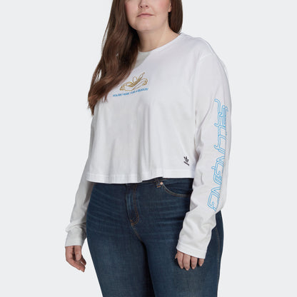 Women's adidas Long Sleeve Crop Tee (Plus Size)