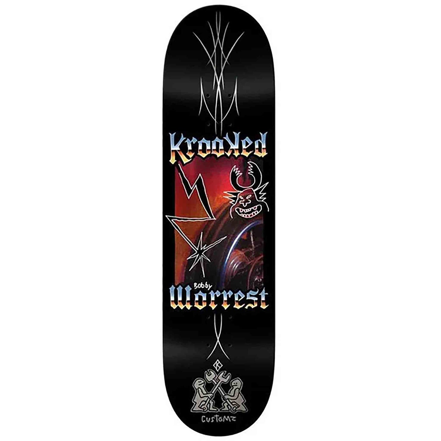 Krooked Worrest Chrome Twin Tail Skateboard Deck 8.38"